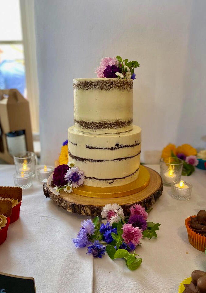 Semi naked wedding cake Semi naked wedding cake